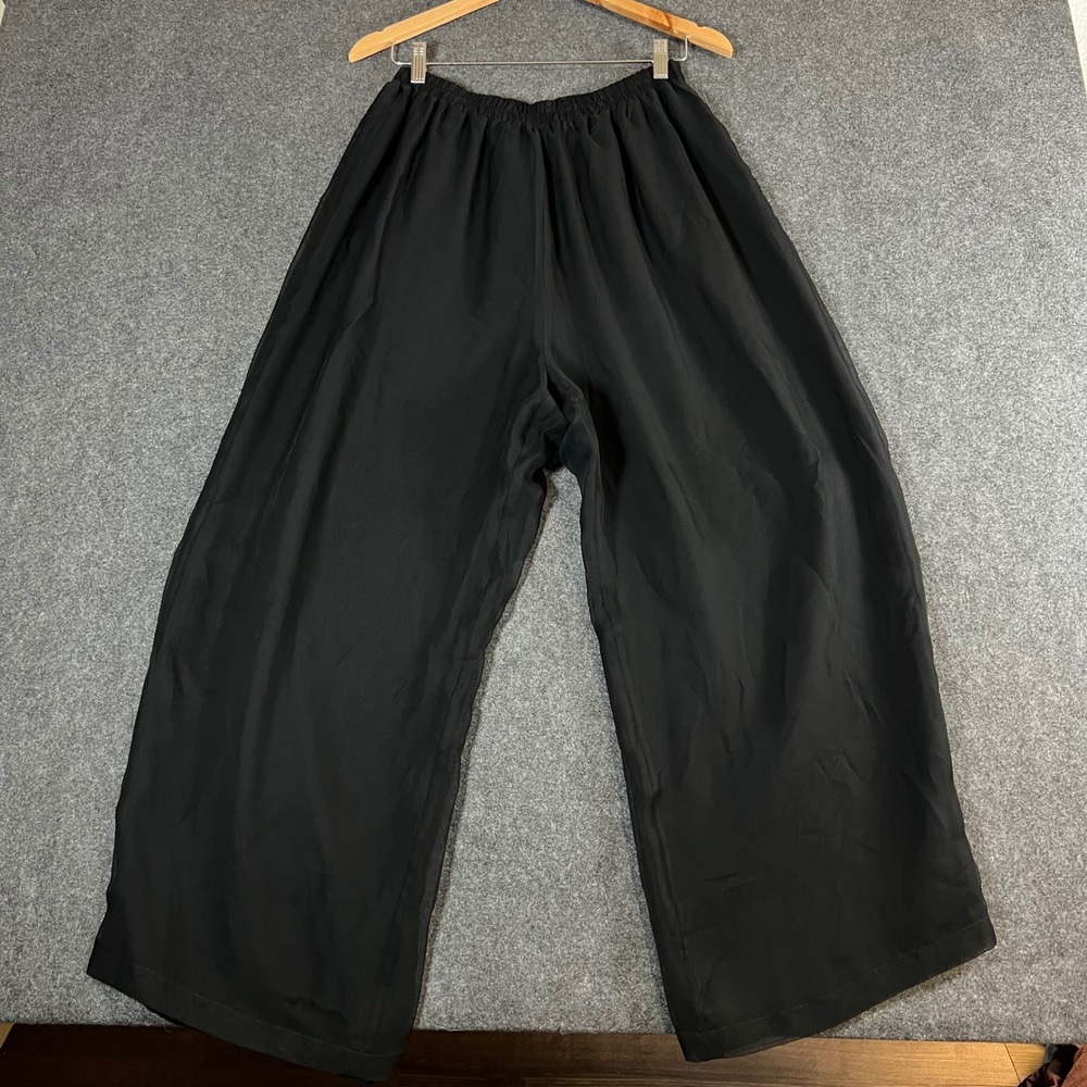 Stephanie Queller Saks Fifth Avenue Salon Z Black Wide Leg Pants Plus 1X USA
